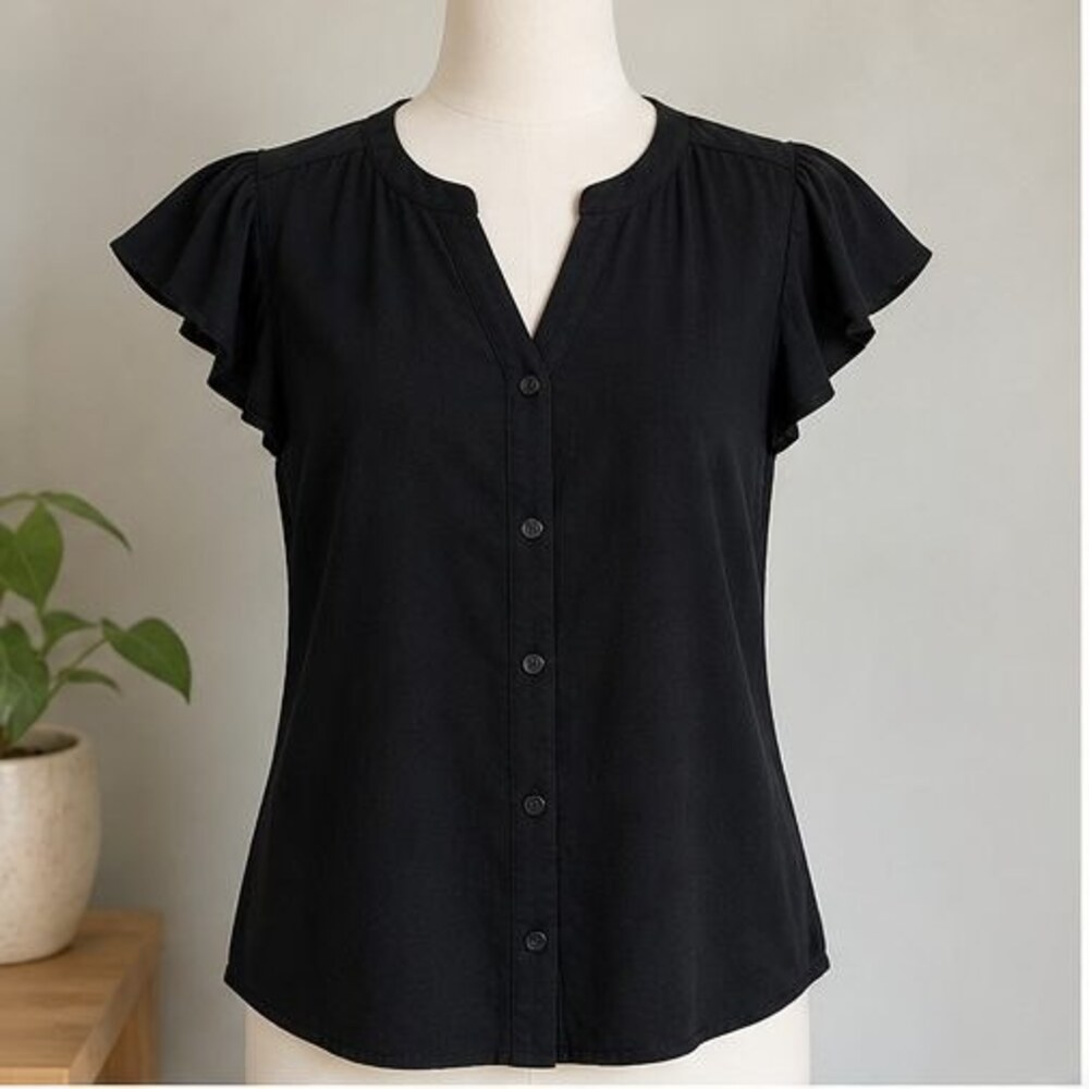 Black Pleated Blouse